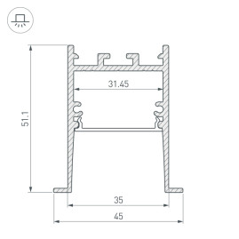Профиль Arlight SL-Comfort-4551-F-2000 Anod 031767