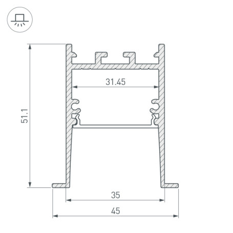 Профиль Arlight SL-Comfort-4551-F-2000 Anod 031767