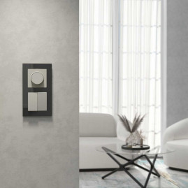 Выключатель двухклавишный проходной (дымчатый) W1222004/ a069458