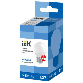 Лампа светодиодная IEK E27 5W 6500K матовая LLE-G45-5-230-65-E27