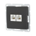 Розетка LK Studio компьютерная 2хRJ-45 кат. 5е с накладкой (черный бархат) LK60 866208-1