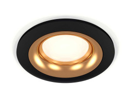 Комплект встраиваемого светильника Ambrella light Techno Spot XC7622005 SBK/PYG черный песок/золото желтое полированное (C7622, N7014)