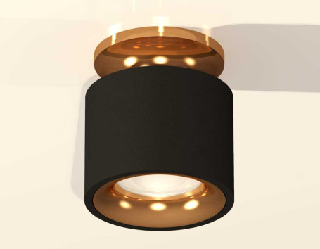 Комплект накладного светильника Ambrella light Techno Spot XS7511121 SBK/PYG черный песок/золото желтое полированное (N7929, C7511, N7014)