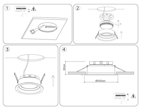Светильник встраиваемый поворотный AMBRELLA LIGHT TECHNO SPOT TN52231