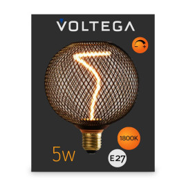 Лампа светодиодная филаментная Voltega 271 E27 5W 1800K черная 8539