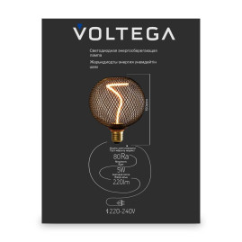 Лампа светодиодная филаментная Voltega 271 E27 5W 1800K черная 8539