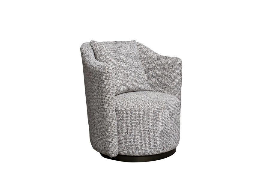 Кресло Verona вращающееся серый шеннил/бронза