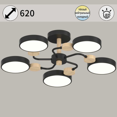 Светильник потолочный Reluce 03326-0.3-05 BK+WOOD