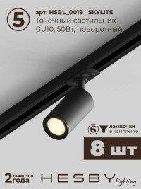 Встраиваемая однофазная трековая система Hesby Lighting Skylite №3 со светильниками HSBL_kompl_S003_VI4B3K