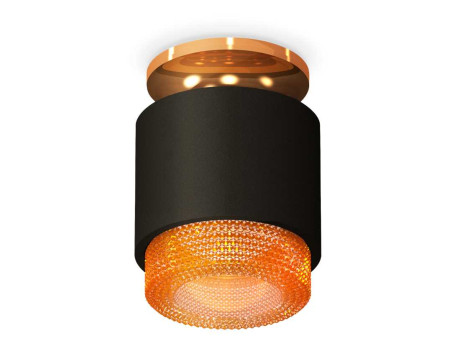 Комплект накладного светильника Ambrella light Techno Spot XS7511122 SBK/PYG/CF черный песок/золото желтое полированное/кофе (N7929, C7511, N7195)