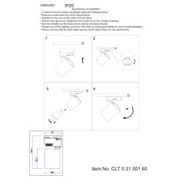 Трековый светильник однофазный Crystal Lux CLT 0.31 001 60 WH