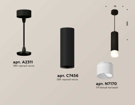 Комплект подвесного светильника Ambrella light Techno Spot XP7456004 SBK/FR черный песок/белый матовый (A2311, C7456, N7170)