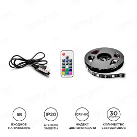 Светодиодная лента Apeyron 7,2W/m 30LED/m 5050SMD разноцветная 1M 10-69