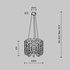 Подвесная люстра Modelux ML.6621.9 CR