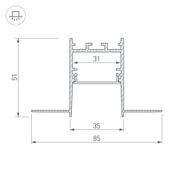 Профиль Arlight SL-Comfort32-Fantom-2000 Anod 033276