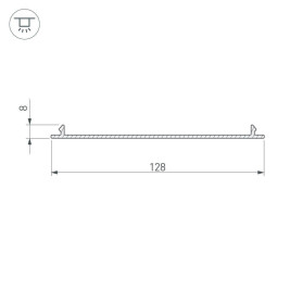 Профиль Arlight-верх TOP-LINIA140-С-2000 ANOD 016985