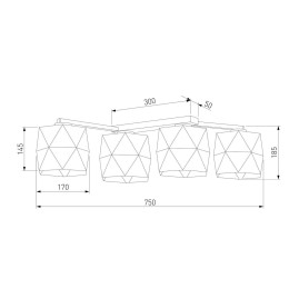 Потолочная люстра TK Lighting 1043 Siro Black Gold