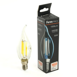 Лампа светодиодная Feron.PRO LB-1216 Свеча на ветру E14 6W 175-265V 6400K 51264