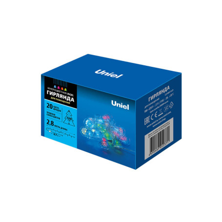 Светодиодная гирлянда Uniel Колокольчики 220V разноцветный ULD-S0280-020/DTA RGB IP20 BELLS 07919