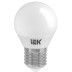 Лампа светодиодная IEK E27 7W 3000K матовая LLE-G45-7-230-30-E27