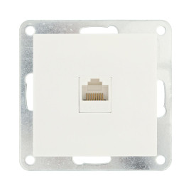 Розетка LK Studio компьютерная RJ-45 кат. 5е с накладкой (белый) LK80 846104-1