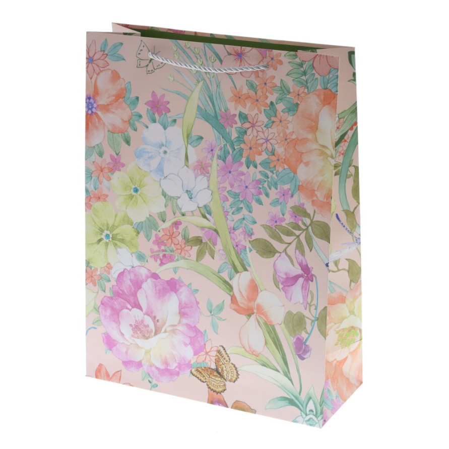 Пакет подарочный L (бумага 210г/м2, блок 12шт), L30 W12 H40 см, 4в.