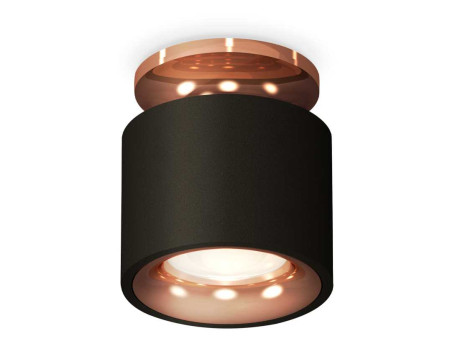 Комплект накладного светильника Ambrella light Techno Spot XS7511141 SBK/PPG черный песок/золото розовое полированное (N7930, C7511, N7015)