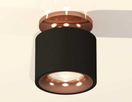 Комплект накладного светильника Ambrella light Techno Spot XS7511141 SBK/PPG черный песок/золото розовое полированное (N7930, C7511, N7015)