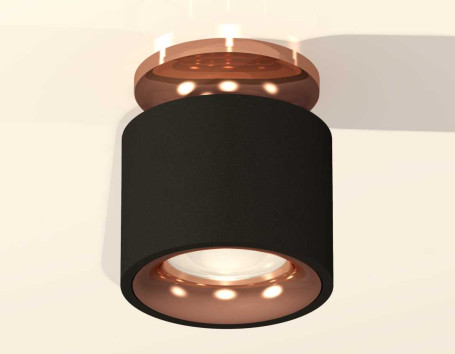 Комплект накладного светильника Ambrella light Techno Spot XS7511141 SBK/PPG черный песок/золото розовое полированное (N7930, C7511, N7015)