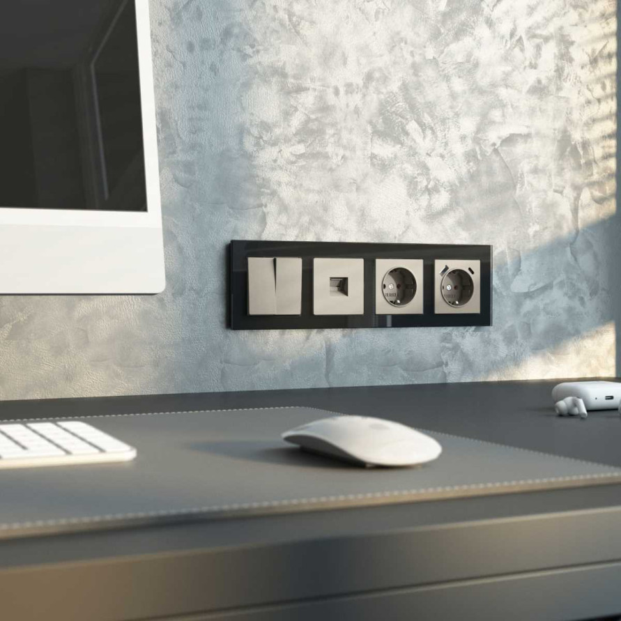 Розетка с заземлением (дымчатый) W1271004/ a069462