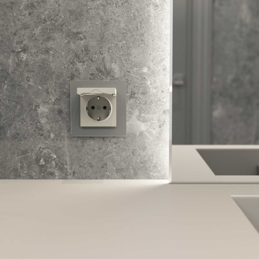 Розетка с заземлением (дымчатый) W1271004/ a069462