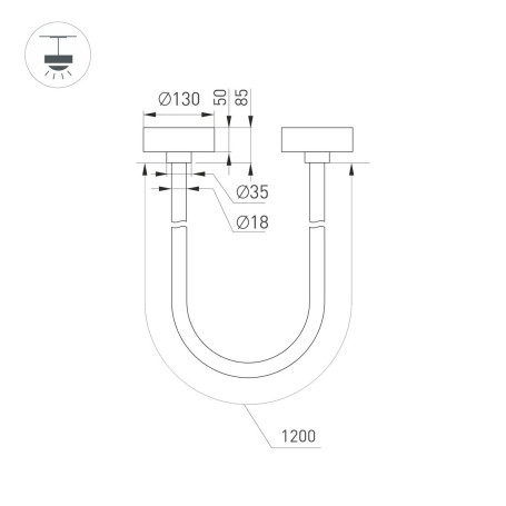 Подвесной светодиодный светильник Arlight SP-Tropic-Surface-R18-L1200-18W Day4000 043394