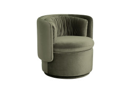 Кресло поворотное велюровое зеленое