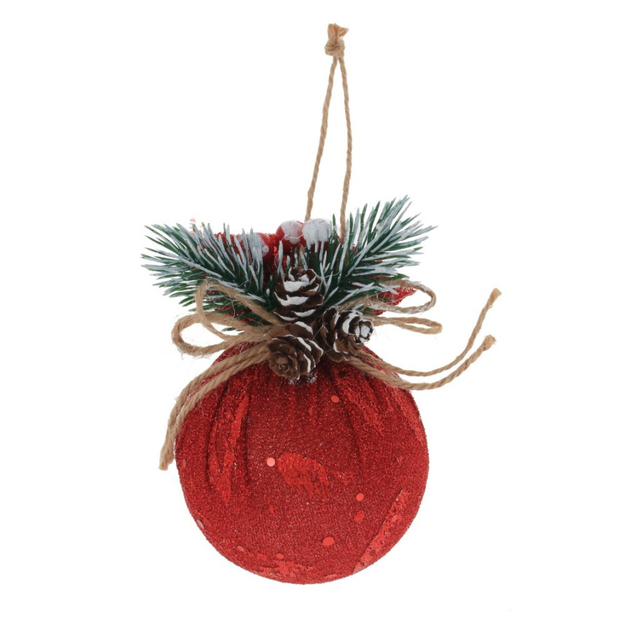 Набор из 3шт Украшение новогоднее &quot;Шар&quot;, D 7.5 см, L23,5 W8 H11,5 см