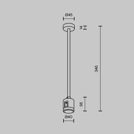 Крепление потолочное Medium 300мм с прямым коннектором питания Maytoni Technical TRA158C-IPC1-PT