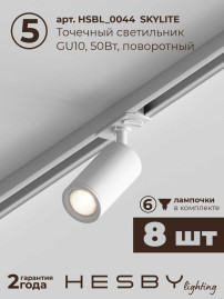 Встраиваемая однофазная трековая система Hesby Lighting Skylite №3 со светильниками HSBL_kompl_S003_VI4W4K