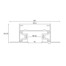 Шинопровод Hesby Lighting Skylite встраиваемый Однофазный 220В-2м, чёрный HSBL_0012