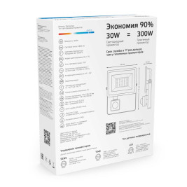 Прожектор светодиодный Gauss Elementary 30W 6500К 628511330