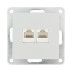 Розетка LK Studio компьютерная двойная 2хRJ-45 кат.5е с накладкой (серебристый металлик) LK80 846203-1