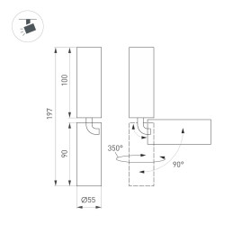 Светодиодный спот Arlight SP-Nuance-Surface-Flap-R35-7W Warm3000 049914