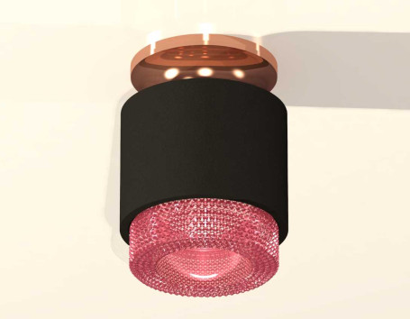 Комплект накладного светильника Ambrella light Techno Spot XS7511142 SBK/PPG/PI черный песок/золото розовое полированное/розовый (N7930,C7511,N7193)