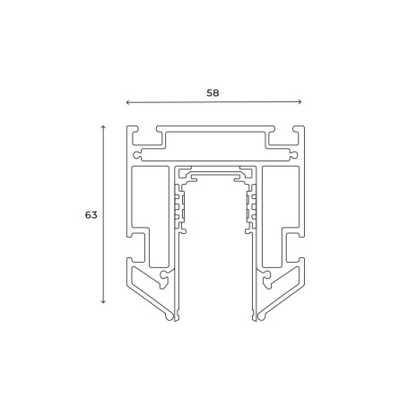 Шинопровод Hesby Lighting под натяжной потолок ElDeko, 48В-1м, чёрный HSBL_0072