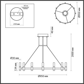 Подвесная светодиодная люстра Odeon Light Candel 5009/48L