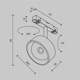 Трековый светодиодный светильник Maytoni Technical Exility Lens TR217-4-15WTW-DD-B