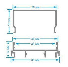 Профиль универсальный с рассеивателем серебро 1м. Apeyron 08-15