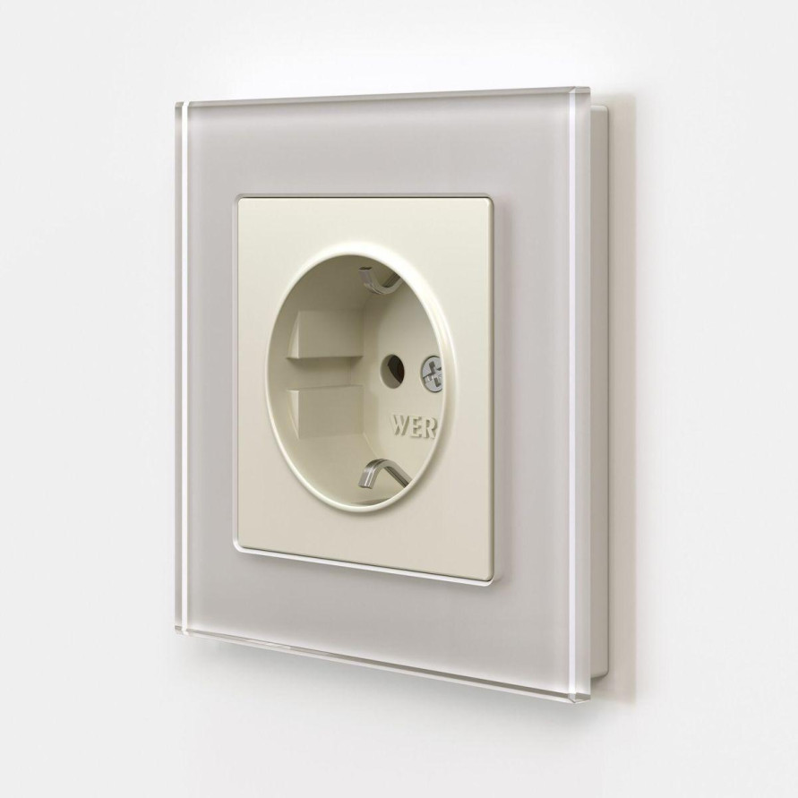 Розетка с заземлением и шторками Werkel айвори матовый W1171162 4690389184741
