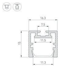 Профиль Arlight PDS-ZM-Plus-2000 Anod 035020