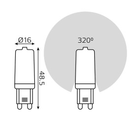 Лампа светодиодная Gauss G9 3W 3000К прозрачная 14913