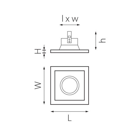 Комплект из светильника и рамки Lightstar Domino Quadro (214516+214507) D51607