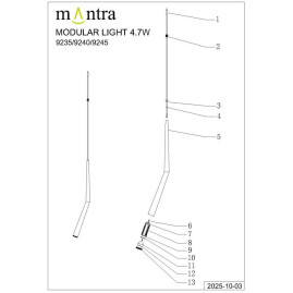 Подвесная люстра Mantra Boomerang 9368+9245 (8L)